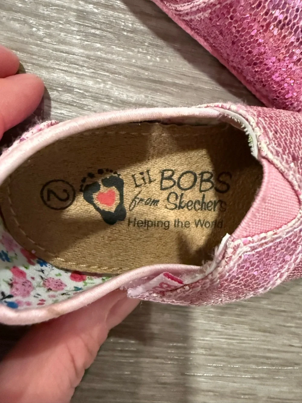 Skechers Pink Glitter Slip-On Baby Walker Shoes